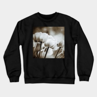 Tulips in Black and White Crewneck Sweatshirt